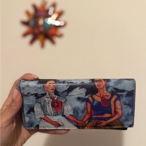 Leather wallet with Frida Kahlo Design